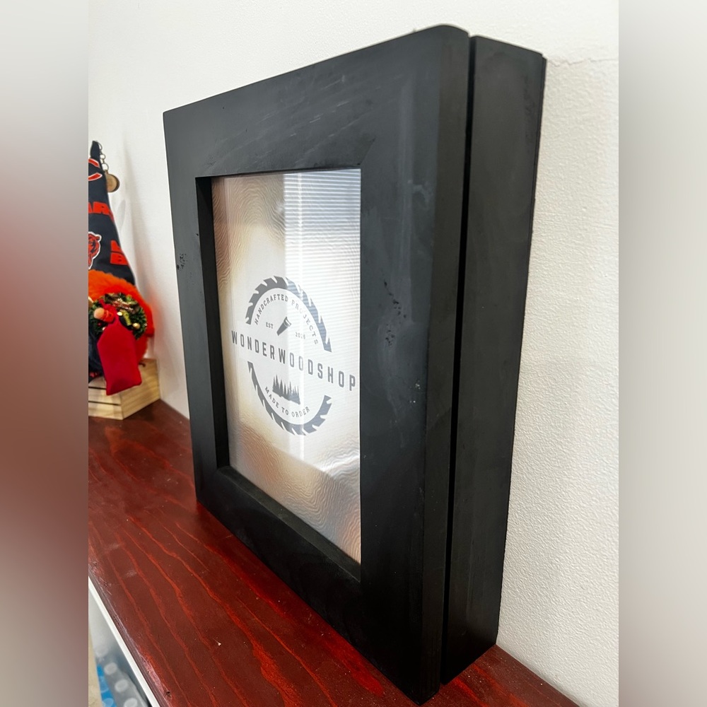 Matte Black Custom Picture Frame With Hidden Storage - Picture 7 of 8